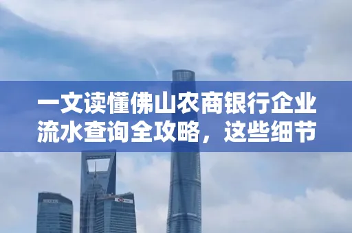 一文读懂佛山农商银行企业流水查询全攻略,这些细节千万别忽视