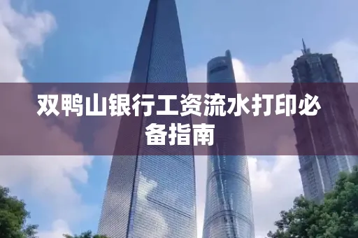 双鸭山银行工资流水打印必备指南