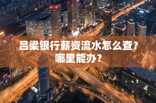 吕梁银行薪资流水怎么查?哪里能办?